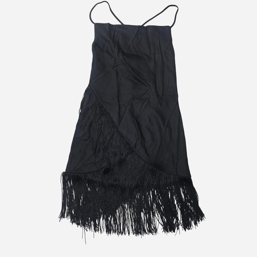 H&M Women's Size XS black fringe dress